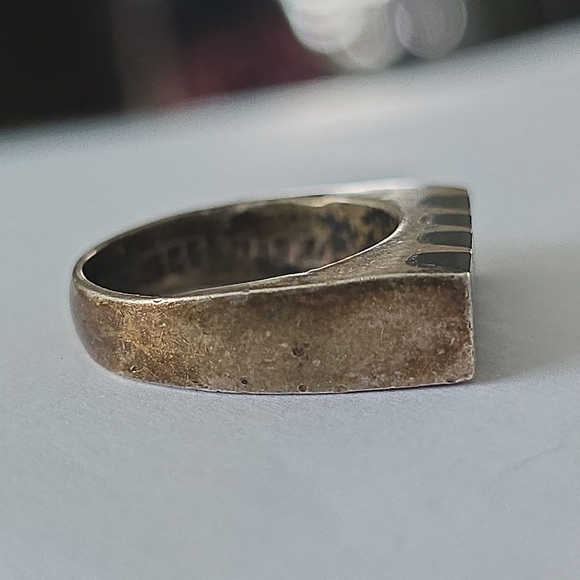 Onyx Band Stacker 925  Sterling Silver ring - Picture 3 of 8